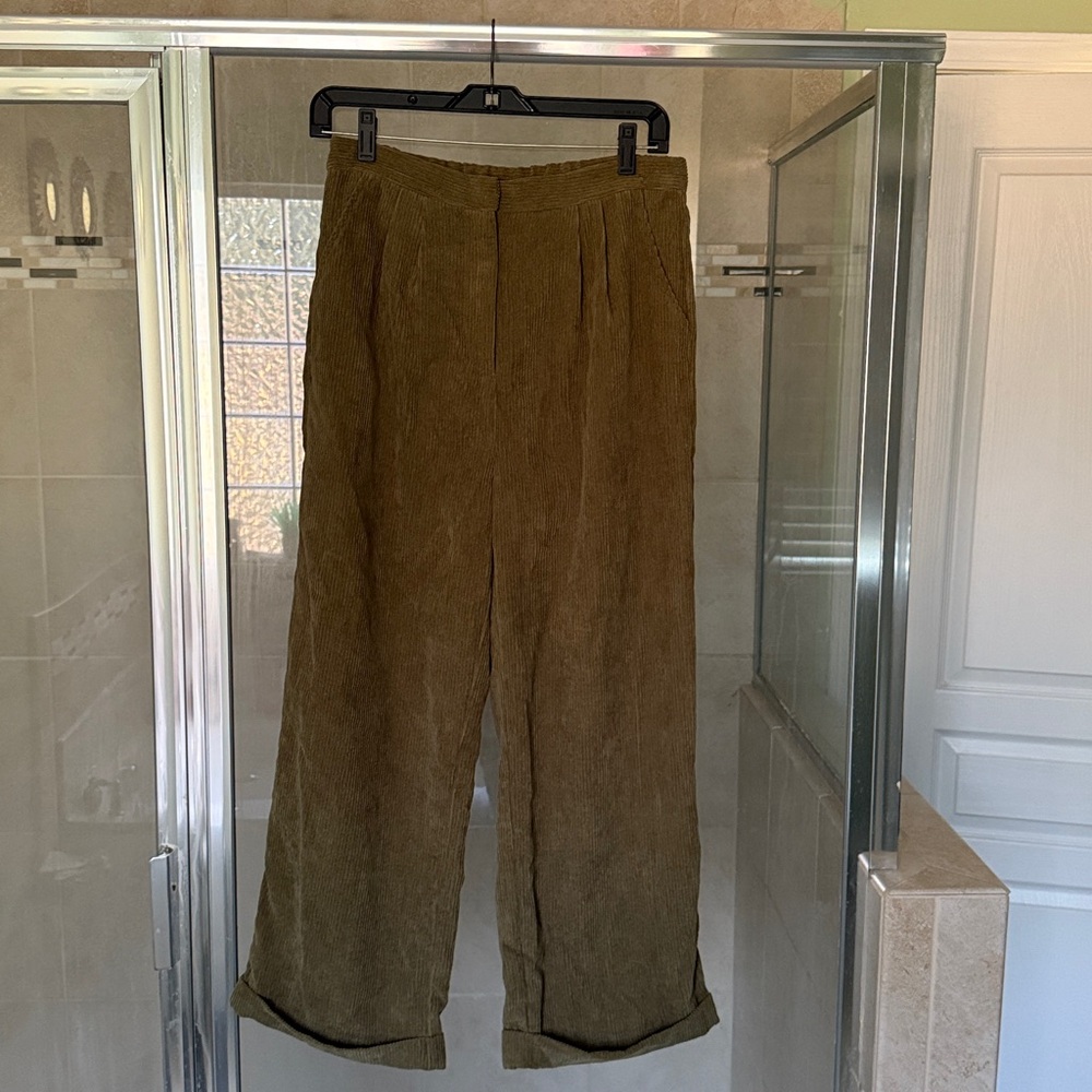Love Culture-Olive Green Corduroy Pants- Size Medium